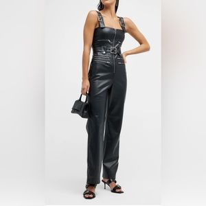 We Wore What Leather Moto Jumpsuit- size M- never worn